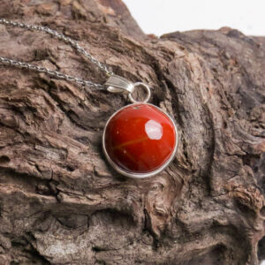 Red Jasper Round Cabochon Pendant
