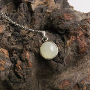 Prehnite Round Cabochon Pendant – Wave Hill, Northern Territory