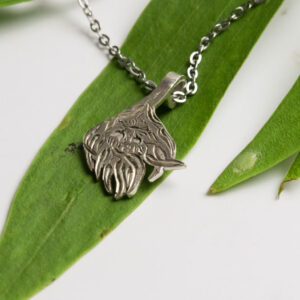Bright-Cut Gum Leaves Pendant – Hand Engraved & Pierced Silver 3