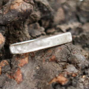 Florentine Finish Silver Ring – 4 mm Band (Size X)