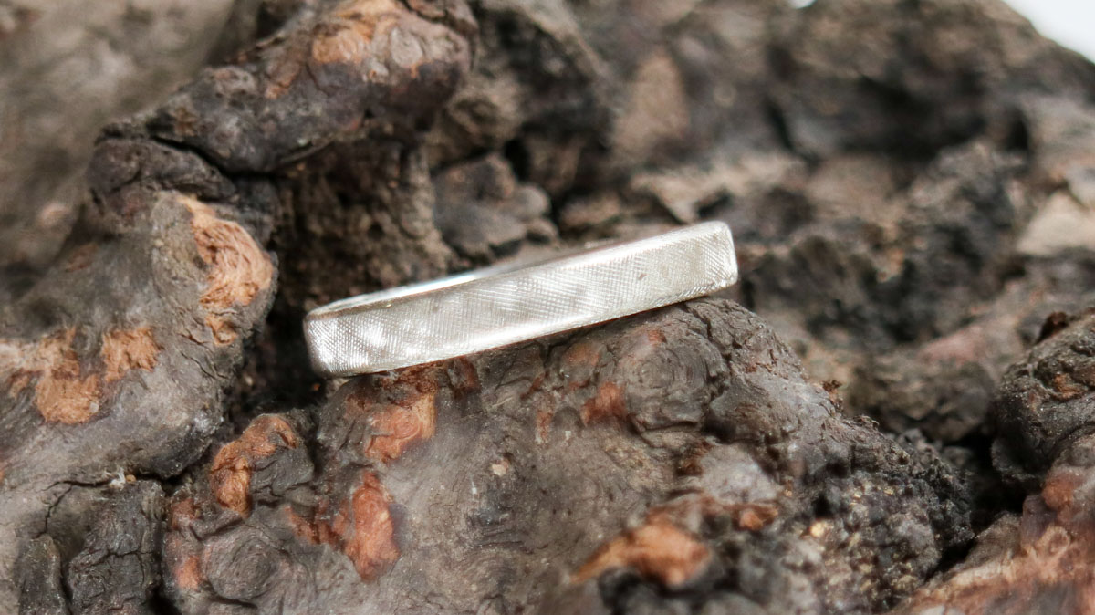 Florentine Finish Silver Ring – 4 mm Band (Size X)