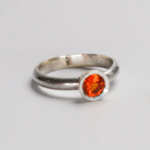 Sunline Solitaire Ring - Padparadscha Lab Sapphire