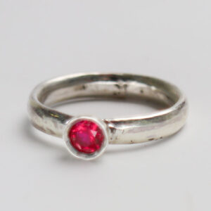 Sunline Solitaire Ring - Red Lab Sapphire
