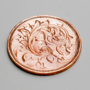 1942 Australian Penny – Hand Engraved Scrollwork Exonumia
