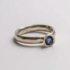 Sunline Solitaire Ring - Cerulean Blue Lab Sapphire
