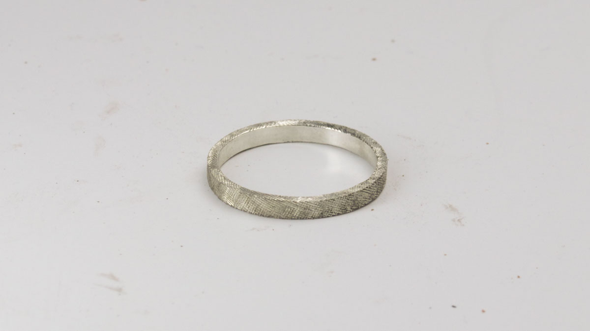 Florentine Finish Silver Ring – Top and Sides, 2.5 mm Band (Size M, US 6¼)