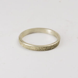Florentine Finish Silver Ring – 2 mm Band (Size J, US 5)