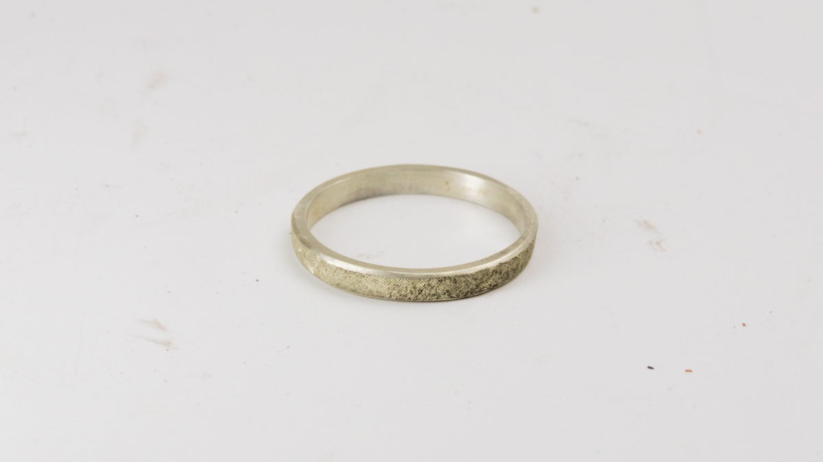 Florentine Finish Silver Ring – 2 mm Band (Size J, US 5)