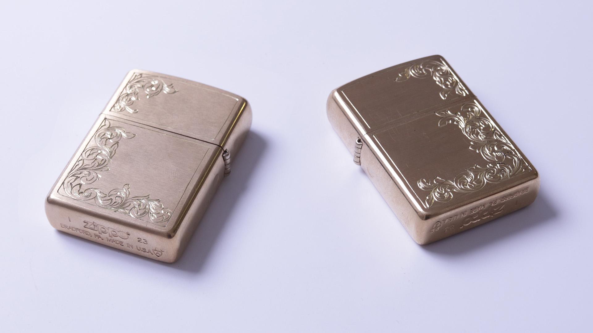 bordered Scrollwork Brass Zippo Lighter